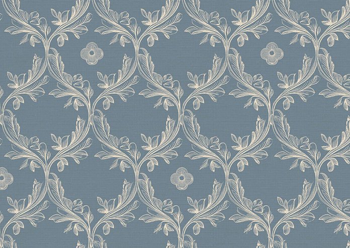 Trellis Prints, Vine and Bloom Raffs Blue - Twist&Fit Roman Blind - Image 7